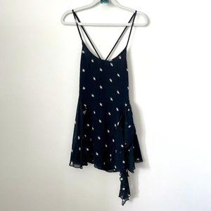 16.) NWT RE/DONE Originals Star Print Silk Tank with Ruffle Size XS MSRP $265